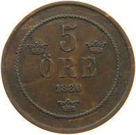 SWEDEN 5 ÖRE 1880 Oscar II. (1872-1907) #t020 0063 - Suède