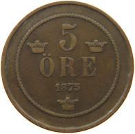 SWEDEN 5 ÖRE 1875 Oscar II. (1872-1907) #s077 0295 - Suède