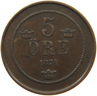 SWEDEN 5 ÖRE 1874 Oscar II. (1872-1907) #c009 0249 - Suède