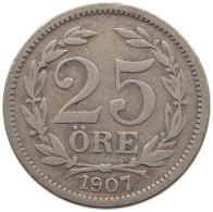 SWEDEN 25 ÖRE 1907 Oscar II. (1872-1907) #c004 0013 - Suède