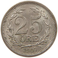 SWEDEN 25 ÖRE 1907 Oscar II. (1872-1907) #s001 0033 - Suède