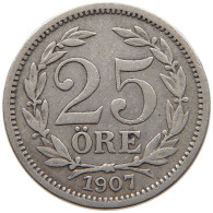 SWEDEN 25 ÖRE 1907 Oscar II. (1872-1907) #c004 0017 - Suède