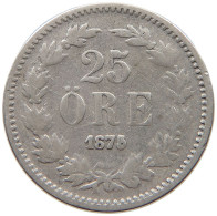 SWEDEN 25 ÖRE 1875 Oscar II. (1872-1907) #c040 0585 - Suède