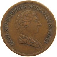 SWEDEN 2/3 SKILLING 1836 Karl XIV. Johan (1818-1844) #t019 0109 - Suède