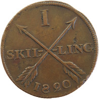 SWEDEN SKILLING 1820 Karl XIV. Johan (1818-1844) #t019 0019 - Suède