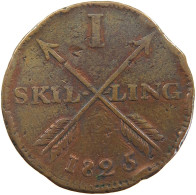 SWEDEN SKILLING 1825 Karl XIV. Johann (1818-1844) #a062 0201 - Suède