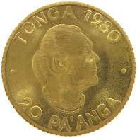 TONGA 20 PAANGA PA''ANGA 1980  #alb065 0003 - Tonga