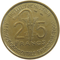 TOGO 25 FRANCS 1957  #c080 0211 - Togo