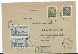 POLEN 273 / Schifffahrt 1953, Einschreiben Mit 4 Marken - Storia Postale