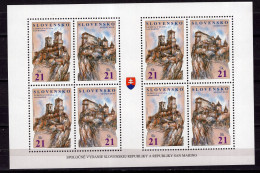 B3735 - SLOVAQUIE Yv N°487/88 Feuillet ** Chateaux - Unused Stamps