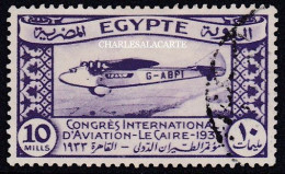 EGYPT  KINGDOM  1933  INTERNATIONAL AVIATION CONGRESS  10m. VIOLET   S.G. 215  VERY FINE USED - Gebraucht