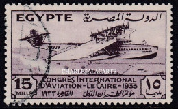 EGYPT  KINGDOM  1933  INTERNATIONAL AVIATION CONGRESS  15m. PURPLE   S.G. 217  VERY FINE USED - Usados