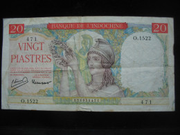 INDOCHINE 20 Piastres 1936-1939 - Banque De L'Indochine  **** EN ACHAT IMMEDIAT **** - Indochine