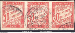 COLONIES GENERALES TAXE BANDE DE 3 N° 22 CAD DE KAMPOT CAMBODGE DU 23/09/1914 - Postage Due