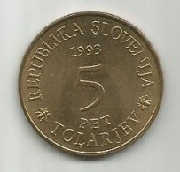 Slovenia 5 Tolarjev 1993. KM#12 - Slovenië
