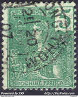 INDOCHINE N° 27 AVEC CACHET A DATE DE KOMPONG THOM CAMBODGE DU 20/01/1907 - Gebraucht