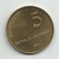 Slovenia 5 Tolarjev 1994. KM#16 - Slovenia