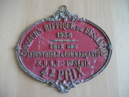 Plaque Concours Hippique Besançon (25) - 1958 - Prix Des Industriels & Commerçants - Elevage Chevaux - Sonstige & Ohne Zuordnung