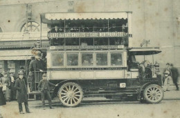 75  PARIS .AUTOBUS A ETAGE ET A PLATE FORME . " COMPAGNIE GENERALE DES OMNIBUS " .N° 90  AUTOMOBILE " E. BRILLIE " 1900 - Bus & Autocars