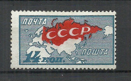 RUSSLAND RUSSIA 1927 Michel 332 (*) Mint No Gum/ohne Gummi Landkarte Map Geographie - Géographie