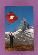 VS Le Cervin Lanceur De Drapeau Devant Le Cervin Fahnenschwinger Vor Der Matterhorn - Viège