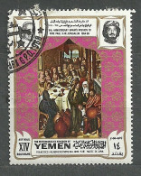 Yemen, 1969 (#726d), Pope Paul VI Meeting With Imam, Jerusalem, Paintings, Life Of Christ, Wedding At Cana - Paintings