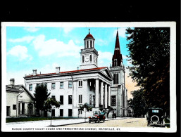 ►  MAYSVILLE Mason County House  & Presbyterian, Vintage Cars  Church 1920-30s - Altri & Non Classificati