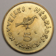 ASSEZ RARE Nouvelles Hébrides, 5 Francs République Française, 1970 - Nouvelles-Hébrides