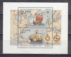 Island 1992 - EUROPA: 500th Anniversary Of The Discovery Of America, Mi-Nr. Block 13, MNH** - Unused Stamps