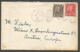 1932 Cover 5c Medallions Duplex Strathroy Ontario To Austria - Postgeschiedenis