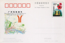 Chine - 1997 - Entier Postal JP60 - Underground Railways - Cartes Postales