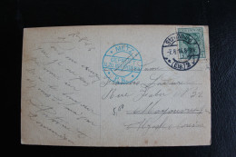 1914 CP CACHET STRASSBURG 7-8-14  CACHET BLEU CENSURE DE METZ TTB TIMBRE DEUTSCHES REICH 5Pf - Feldpost (franchigia Postale)
