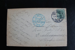 1914 CP CACHET STRASSBURG 7-8-14  CACHET BLEU CENSURE DE METZ TTB TIMBRE DEUTSCHES REICH 5Pf - Feldpost (franqueo Gratis)