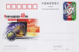 Chine - 1998 - Entier Postal JP69 - CCTV - Cartes Postales