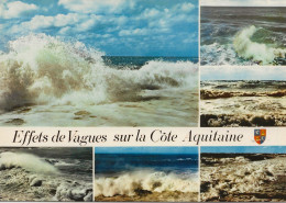 CPM Effets De Vagues Sur La Côte Aquitaine (multivues) - Aquitaine