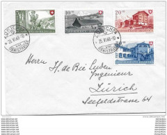 79 - 90 - Enveloppe Avec Série Pro Patria 1948 Et Cachets à Date Zürich - Brieven En Documenten