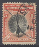 North Borneo Scott 83 - SG100, 1897 Argus Pheasant 5c Cds Used - Noord Borneo (...-1963)
