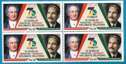 Pakistan - 70 Years Of Diplomatic Relation Pakistan-Germany  "Stamp Block Of 4 + Commemorative Coin" - Pakistan