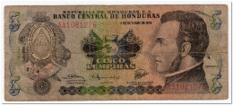 HONDURAS,5 LEMPIRAS,1978,P.63a,CIRCULATED - Honduras