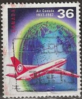CANADA 1987 50th Anniv Of Air Canada - 36c. - Air Canada Boeing 767-200 And Globe FU - Used Stamps
