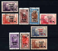 Madagascar  - 1943  -  Tb Antérieurs Surch " France Libre "  - N° 256 à  264   - Oblit - Used - Usati