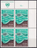 UNO GENF 1971 Mi-Nr. 15 Eckrand-Viererblock ** MNH - Unused Stamps