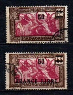 Madagascar  - 1942  -  Tb Antérieurs Surch " France Libre "  - N° 234/239   - Oblit - Used - Usados