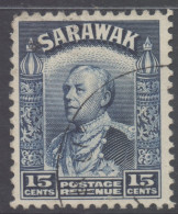 Sarawak Scott 124 - SG115a, 1934 Sir Charles Vyner Brooke 15c Blue Used - Sarawak (...-1963)