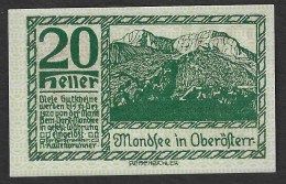 Austria - Notgeld Non Circolato FdS UNC Da 20 Heller Mondsee JPR0626k1-20 -1920 - Oesterreich
