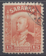Sarawak Scott 123 - SG115, 1934 Sir Charles Vyner Brooke 15c Orange Used - Sarawak (...-1963)