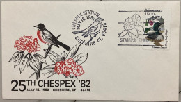 USA 1982, SPECIAL ILLUSTRATED, BIRD COVER, CHESPEX 1982, CHESHIRE CITY. FLOWER PLANT & BIRD PICTURE CANCEL - Obliteraciones & Sellados Mecánicos (Publicitarios)