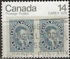 CANADA 1978 CAPEX '78 International Philatelic Exhibition, Toronto - 14c - Pair Of 1855 10d Cartier Stamps AVU - Gebruikt