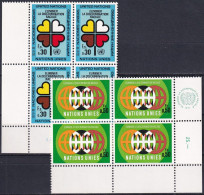 UNO GENF 1971 Mi-Nr. 19/20 Eckrand-Viererblocks ** MNH - Neufs