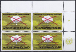 UNO GENF 1972 Mi-Nr. 23 Eckrand-Viererblock ** MNH - Ungebraucht